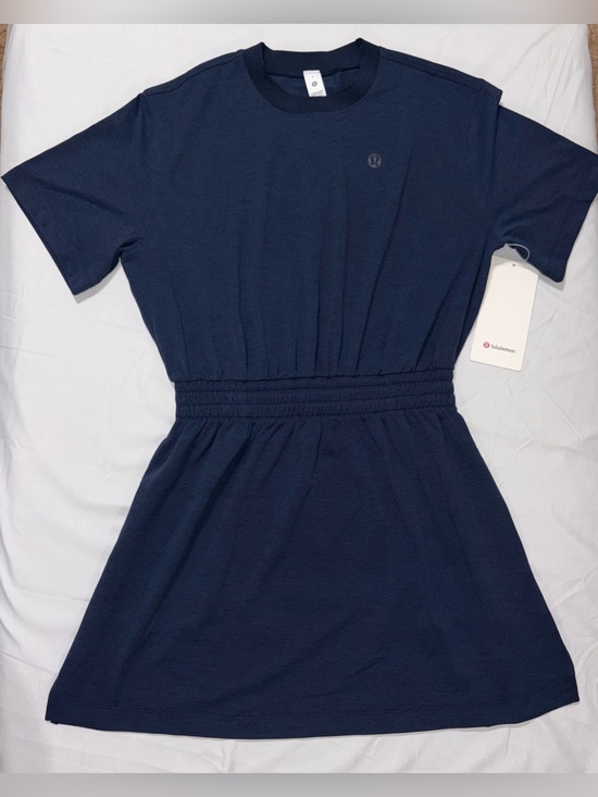 lululemon athletica Dresses & Skirts - NWT*LULULEMON*SIZE4*SMOCKED WAIST T~SHIRT DRESS*AUTHENTIC* POCKETS*NAVY*$118